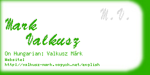 mark valkusz business card